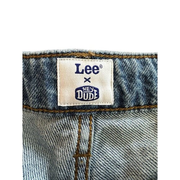Lee X Hey Dude Collab Jeans Women’s Side 10 Straight Leg Light Wash Rare - Picture 6 of 7